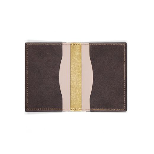 Art deco zigzag leather card holder